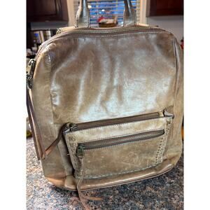 The Sak Loyola Brown Leather Backpack Crossbody Convertible 15" Laptop Bag